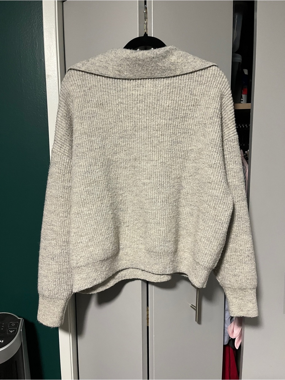 Dynamite Cream Cowl-Neck Button Sweater - Picture 2 of 3